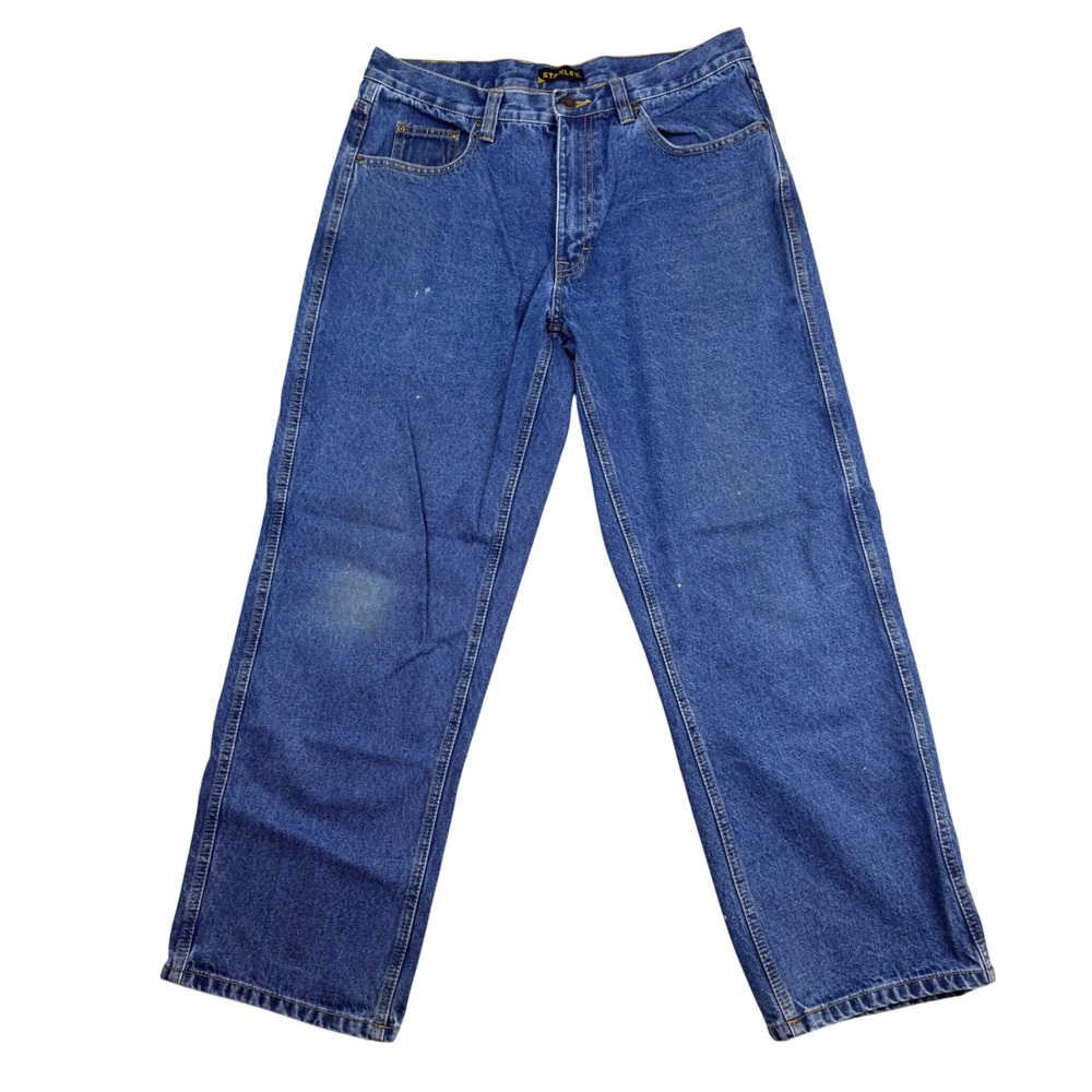Stanley Mens Blue Denim Workwear Jeans 13000 Medium Wash 34x30